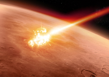На Марсе засняли катастрофическое крушение металлического шарообразного инопланетного дрона