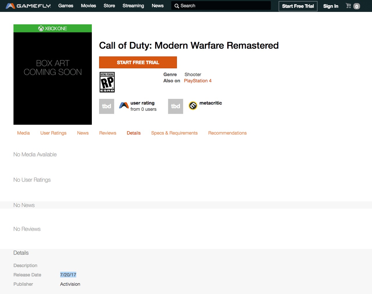        Call of Duty: Modern Warfare Remastered 