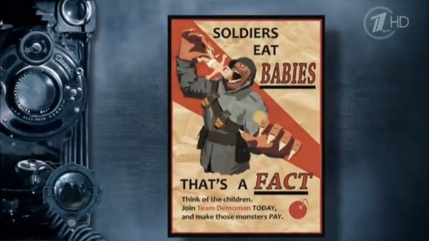 Первый канал утвердил баннер игры Team Fortress 2 за реальную пропагандистскую листовку пор Второй мировой войны