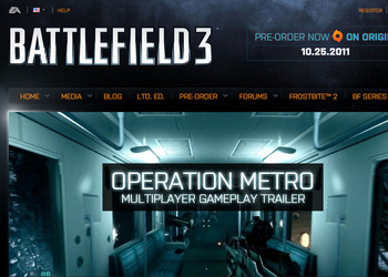 Скриншот официального сайта Battlefield 3