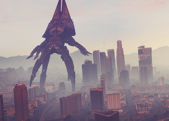 Лос-Сантос в игре GTA V атаковали Жнецы из Mass Effect 3