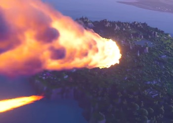 В Fortnite упала комета, которая разрушила часть карты