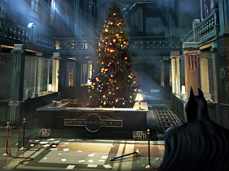 Новый batman arkham. Batman Arkham Origins Рождество. Бэтмен Аркхем ориджин новый год. Бэтмен новый год.