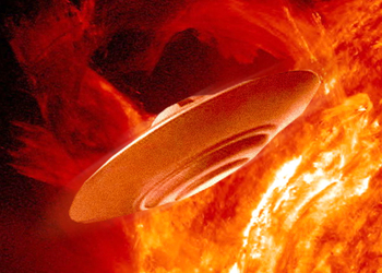 Опубликованы фотографии заправки гигантского инопланетного корабля от Солнца