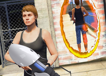 В игре GTA V обнаружили полностью функциональную пушку из Portal 2