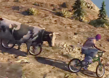 Коровы угоняют велосипеды в игре GTA V