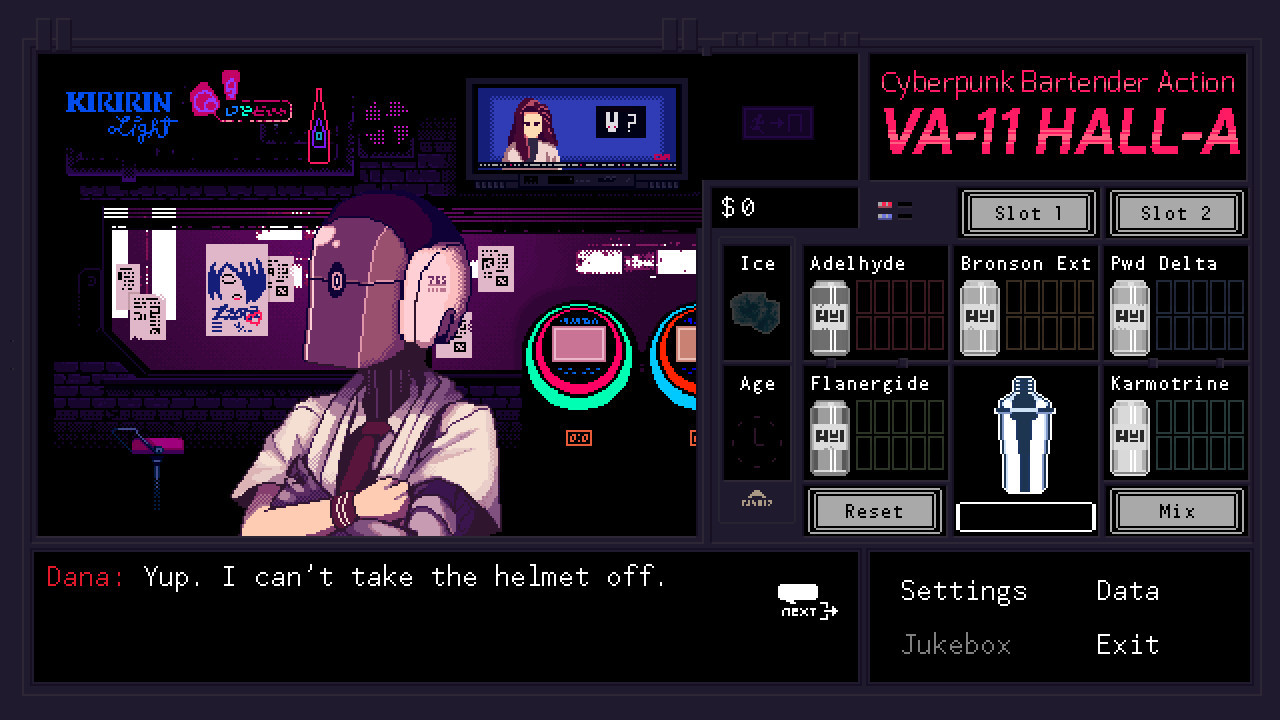 Скриншоты VA-11 HALL-A: Cyberpunk Bartender Action - Игровые скриншоты,  картинки, снимки экрана, арты, обои, бокс-арты, галерея, скрины |  Gamebomb.ru