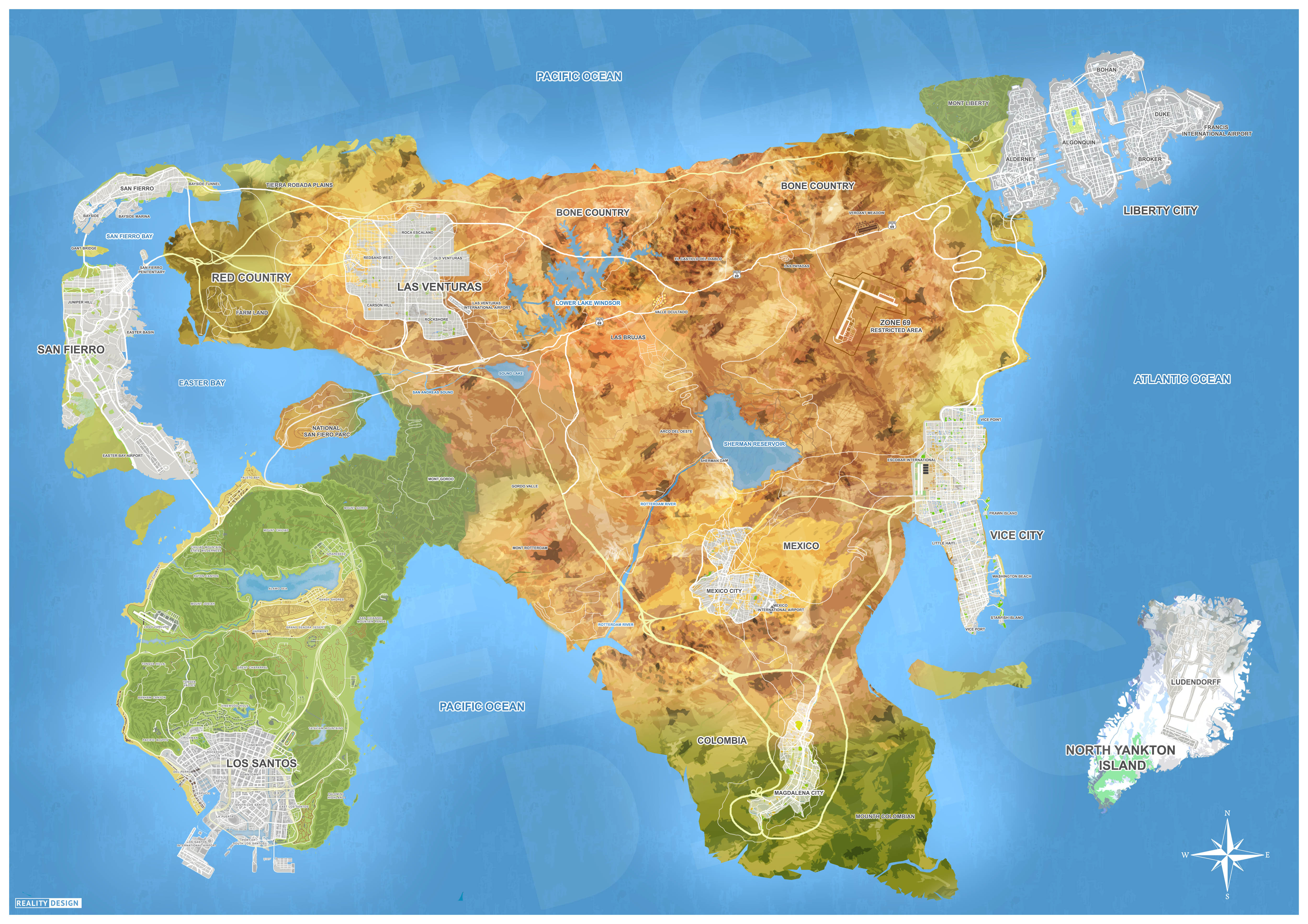 Карта GTA 6 показала сразу 8 городов в одном открытом мире  Gamebomb.ru
